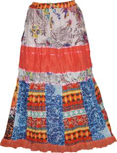 Indiatrendzs Printed Women's Regular Multicolor Skirt