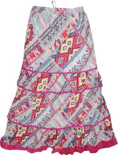 Indiatrendzs Printed Women's Regular Multicolor Skirt