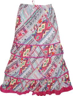 Indiatrendzs Printed Women's Regular Multicolor Skirt