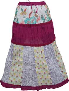 Indiatrendzs Printed Women's A-line Multicolor Skirt