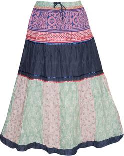 Indiatrendzs Printed Women's A-line Multicolor Skirt