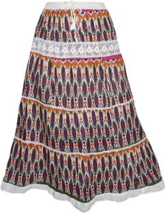 Indiatrendzs Printed Women's A-line Multicolor Skirt