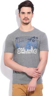 Fila Printed Men's Round Neck Grey T-Shirt