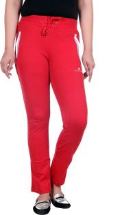 Aubert Liano Solid Women's Red Track Pants