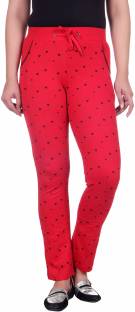 Aubert Liano Printed Women's Red Track Pants