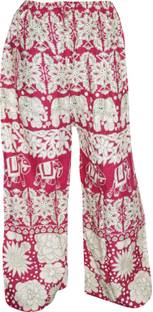 Indiatrendzs Regular Fit Women's White, Pink Trousers