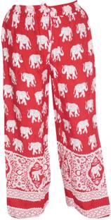 Indiatrendzs Regular Fit Women's White, Red Trousers