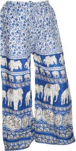 Indiatrendzs Regular Fit Women's White, Purple Trousers