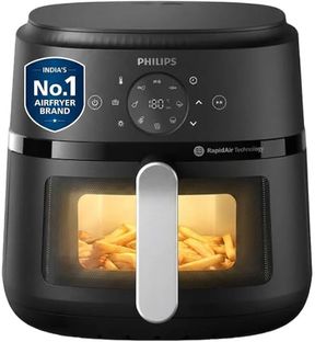 PHILIPS NA231/00 with touch panel & Cooking window, uses up to 90% less fat, 1700W, with Rapid Air Technology Air Fryer(6.2 L)