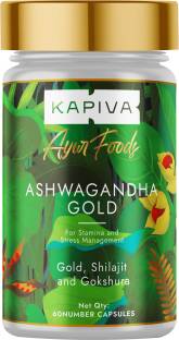 Kapiva Ashwagandha Gold Capsules |With Gold, Shilajit | Helps in Stress Management