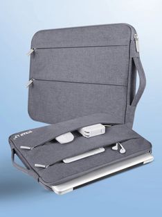 Straplt Laptop Sleeve Carrying Case 13.6-14 Inch Compatible with 14 Inch MacBook Pro,15 Inch Surface Book 3/Laptop 4,HP Pavilion,Asus Acer Samsung Chromebook,Computer Cover Bag with Handle,Grey Waterproof Laptop Sleeve/Cover(Grey, 14 inch)