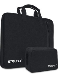 Straplt 15.6-16 Inch 180 Degree Opening Handle Laptop Bag With Pouch Waterproof Laptop Sleeve/Cover(Black, 16 inch)
