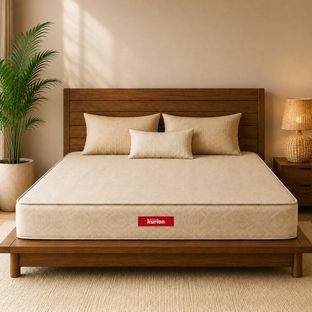 KURLON Dual Comfort, Reversible Soft & Firm Sides, Spine Support, Anti-Microbial 8 inch Queen High Resilience (HR) Foam Mattress(L x W: 72 inch x 60 inch)