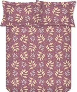Raymond Home Cotton Double Flat 104 TC Printed 1 Bedsheet(Maroon)