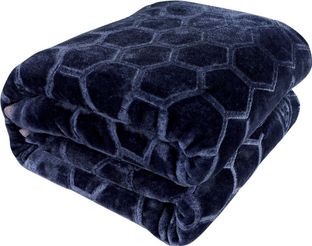 KIXTA Self Design Double Mink Blanket for Heavy Winter(Microfiber, Grey)
