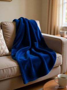 komfey Solid Single Fleece Blanket for Heavy Winter(Microfiber, Blue)