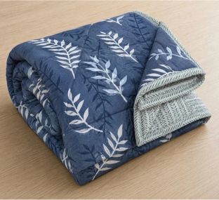 GifitUx Floral Double Comforter for AC Room(Cotton, Blue)