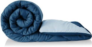 Flipkart Perfect Homes Solid Single Comforter for AC Room(Microfiber, Blue+Grey)