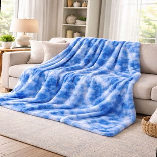 KHUSHRIT 3D Printed Double AC Blanket for AC Room(Microfiber, Light Blue)