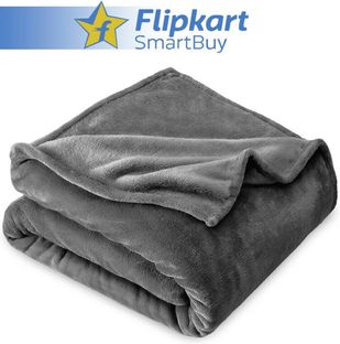 Flipkart SmartBuy Solid Double AC Blanket for AC Room(Polyester, Grey)