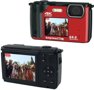 LEQTRONIQ FS01-Red 64 MP Video Camera 4K Camcorder with 16X Digital Zoom, Auto Focus & Self Timer Camc...