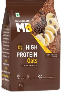 MUSCLEBLAZE High Protein Oats with Added Probiotic, Gluten Free, Dark Chocolate Pouch