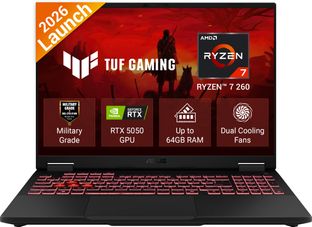 ASUS TUF Gaming A16 (2026) AMD Ryzen 7 260 - (16 GB/512 GB SSD/Windows 11 Home/8 GB Graphics/NVIDIA GeForce RTX 5050/144 Hz) FA608UHI-TU238WS Gaming Laptop(16 inch, Jaeger Gray, 2.2 kg, With MS Office)