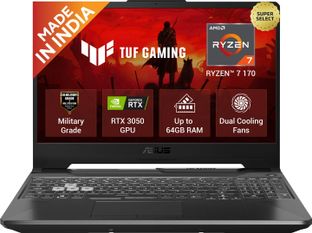 ASUS TUF Gaming A15 (2026) AMD Ryzen 7 170 - (16 GB/512 GB SSD/Windows 11 Home/4 GB Graphics/NVIDIA GeForce RTX 3050/144 Hz) FA506NCQ-IN080W Gaming Laptop(15.6 inch, Graphite Black, 2.3 kg)