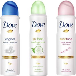 DOVE Original, Go Fresh and Eventone Deodorant Deodorant Spray - For Women(450 ml, Pack of 3)
