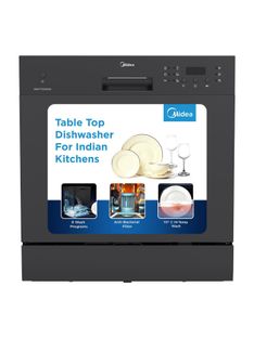 Midea MDWTT0802D(B)IN Free Standing 8 Place Settings Dishwasher