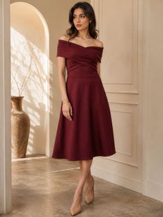 ATHENA Women Sheath Purple Midi/Calf Length Dress