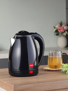 cello Pluto Quick Boil 1350 Watts Double Wall Cool Touch Outer Body Stainless Steel Electric Kettle(1.5 L, Black)