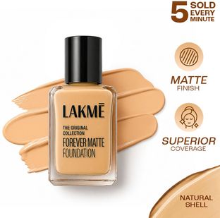 Lakmé Forever Matte , Superior Coverage, Vit E, Lightweight Foundation(Shell, 27 ml)