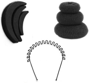 GadinFashion Set of 5 Bumpits For Hair Puff Black with Free Zig Zag Hair  Band  Amazonin Jewellery