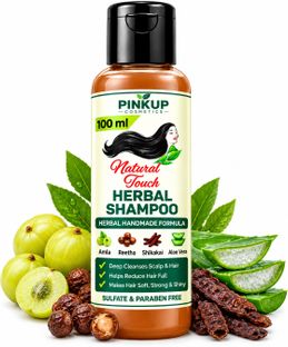 pinkup Natural Touch Herbal Hair Care , Herbal Shampoo 100ml + Hair Booster Oil(100 ml)