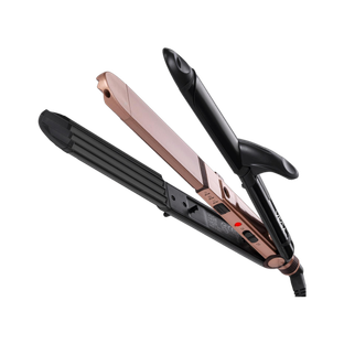 VEGA Keratin 3 in 1 Styler - Curler & Crimper VHSCC-03 Hair Straightener(Black and Rose Gold)