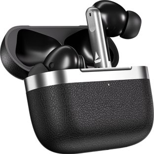 boAt Airdopes 111v2, Leather Finish,4Mics ENx, App Support Bluetooth(Classic Black, True Wireless)