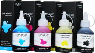 Splashjet BTD60/ BT6000Bk/ BT5000 Refill Ink for Brother DCP T310, T300, T510, T500, T910, T710, T400W, T450W, T300W, T800W, T700, T810, J100 Printer Ink Bottle - (C/M/Y/Bk - 70g x 4 ) - PA0932 Black + Tri Color Combo Pack Ink Bottle