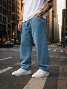Coy Coy Loose Fit Men Light Blue Jeans