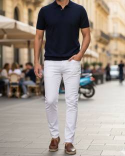Stitch Factory Stitch Factory Slim Men White Jeans