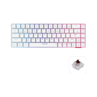 Portronics POR 1881 Bluetooth, Wireless Standard Gaming Keyboard Compatible with Desktop, Laptop, Mac Dual Mode (Bluetooth + 2.4GHz), with Tactile Brown Mechanical Switches, Backlit LED Illumination(Brown Switch, White)