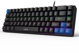 EVOFOX Katana S Mini Mechanical with Silent Red Switches & Rainbow Backlighting Wired USB Tenkeyless Gaming Keyboard Compatible with Desktop, Laptop, Mac with Compact Tenkeyless Layout, Smooth Red Mechanical Switches, Whisper-Quiet…