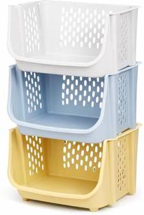 Flipkart Perfect Homes Studio Flipkart Perfect Homes Studio Fruits/Vegetables Kitchen Rack Plastic Multipurpose 3 Tier Basket Organizer for Bathroom Kitchen and Office
