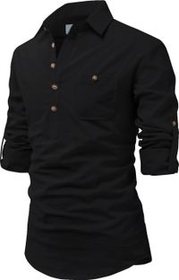 Amrit topwear Men Solid Pathani Kurta(Black)