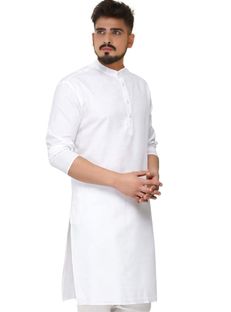 seawind Men Solid Straight Kurta(White)