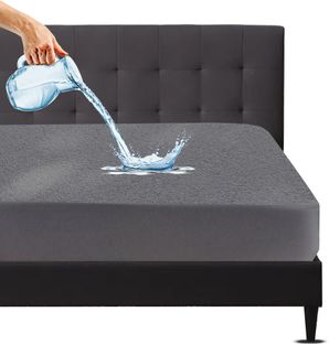 Mattress Protector Queen Size Fitted Terry Cotton Breathable, Stretchable, Waterproof Mattress Cover(72 inch x 60 inch, Grey)
