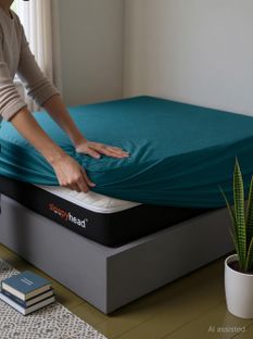 Sleepyhead Single Size Fitted Blend Breathable, Stretchable, Waterproof Mattress Cover(75 Inch x 36 Inch, Blue)