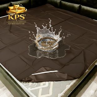 KPS King Size Elastic Strap Polycotton Breathable, Stretchable, Waterproof Mattress Cover(190 cm x 183 cm, Brown)