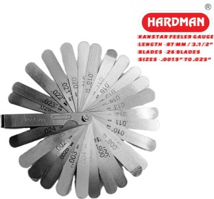 0.04-0.63 mm, 26 Blades Hotop Stainless Steel Feeler Gauge Dual Marked Metric and Imperial Gap Measuring Tool 