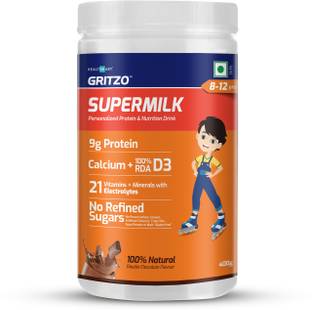 Gritzo SuperMilk, Kids Protein & Nutrition Drink 8-12y. Natural Chocolate Flavour
